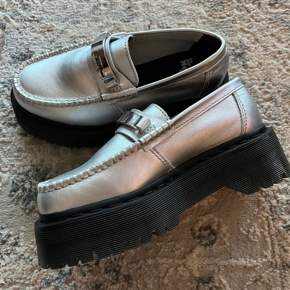 New Doc Martens Adrian Metallic Tumble Loafers - Picture 1 of 4